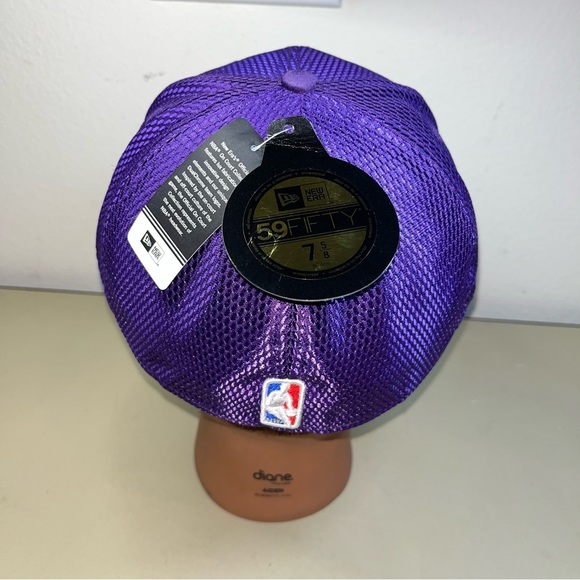 New rare LAKERS official on court collection HAT NBA size 7 5/8 NEW ERA 59fifty - Picture 9 of 10
